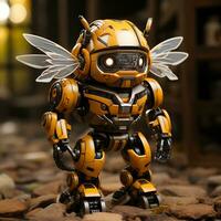 ai généré 3d robot dessin animé abeille photo