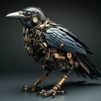 ai généré 3d robot corbeau oiseau photo