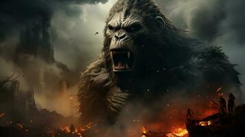 ai généré incroyable King Kong fond d'écran photo