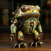 ai généré 3d grenouille dessin animé robot photo