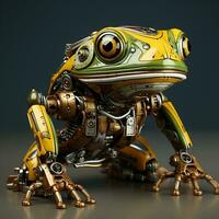 ai généré 3d grenouille dessin animé robot photo