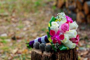 gros plan du bouquet de mariage photo