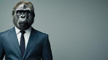 ai généré tête sauvage Masculin zoo la nature Halloween mal concept singe masque gorille noir faune visage photo