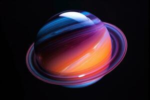 ai généré Saturne étoile espace planète Soleil cosmos lune orbite solaire système galaxie Satellite science photo
