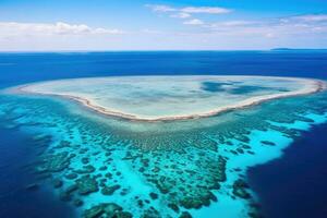 ai généré océan vacances île récif paysage scénique bleu Australie corail Voyage la nature vue photo