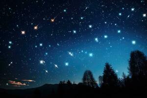 ai généré silhouette astronomie paysage univers étoiles ciel science étoilé foncé constellation photo