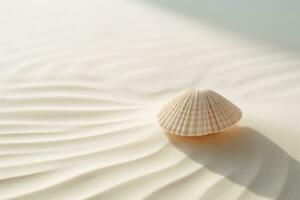 ai généré tropical plage coquillage coquille océan beauté mer littoral été blanc exotique Contexte photo