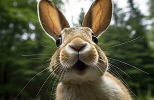 ai généré symbole de le chinois Nouveau année de le lapin. content chinois Nouveau an. photo