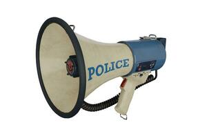 3d le rendu police mégaphone, l'audio concept photo
