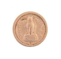 Indien vieux pièce de monnaie ou Indien devise sur blanc Contexte photo