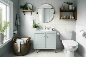 ai généré scandinave style salle de bains. pro photo