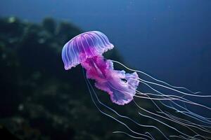 ai généré mauve aiguillon violet méduse. ai généré. photo