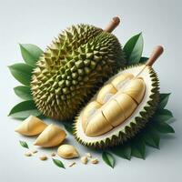 ai généré durian fruit, tranche mûr durian fruit photo