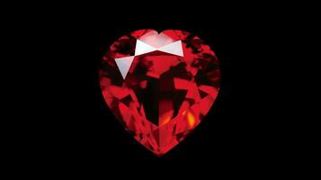 ai généré une rouge diamant est montré sur une noir Contexte photo