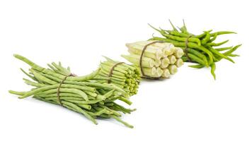 vert des haricots avec autres des légumes sur blanc Contexte photo