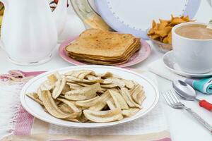 banane frites populaire Profond frit thé temps casse-croûte photo