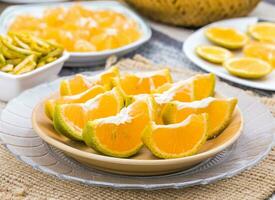 tranches de fruits orange photo