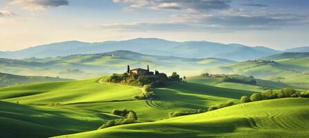 ai généré vert collines . ai généré photo