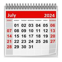 calendrier - juillet 2024 photo