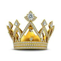 ai généré d'or couronne avec diamant icône blanc Contexte ai généré photo