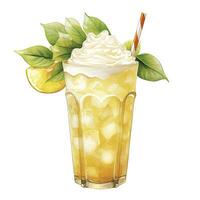 ai généré aquarelle jack fruit crème un soda, Japonais un soda. ai généré photo