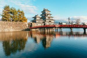 Matsumoto Château ou corbeau Château dans l'automne, est un de Japonais premier historique châteaux dans est Honshu. point de repère et populaire pour touristes attraction dans Matsumoto ville, Nagano Préfecture, Japon photo