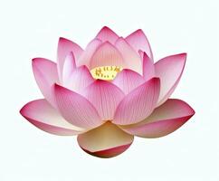 ai généré lotus fleur sur blanc Contexte. ai généré photo