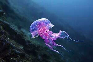 ai généré mauve aiguillon violet méduse. ai généré. photo