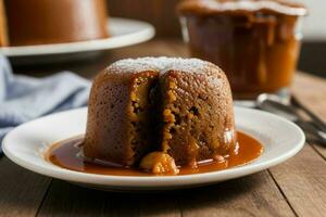 ai généré caramel au beurre pudding. pro photo