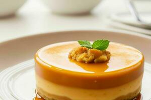 ai généré caramel Crème pudding. pro photo