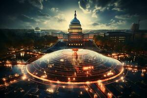 ai généré vue de une Capitole bâtiment dans Washington cette points à le futur de le est photo