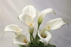 ai généré blanc mariage la nature lis beauté fleur plante fleur flore calla. ai généré photo