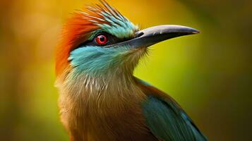 ai généré turquoise sourcillé Motmot dans vibrant couleurs. génératif ai photo