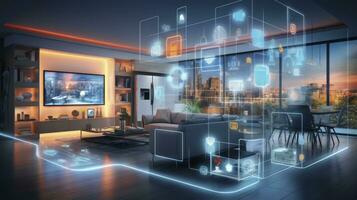 ai généré connecté vie, le iot révolution dans intelligent maisons. ai généré photo