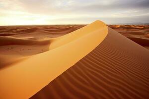 ai généré roulant Orange le sable dunes et le sable ondulations.ai généré. photo