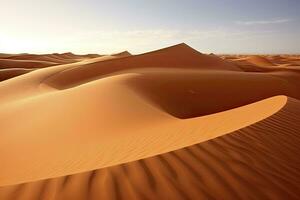 ai généré roulant Orange le sable dunes et le sable ondulations.ai généré. photo