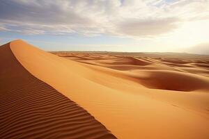 ai généré roulant Orange le sable dunes et le sable ondulations.ai généré. photo