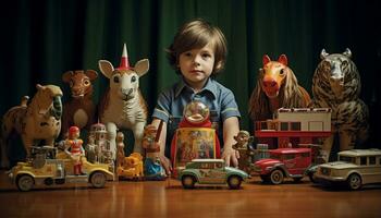 ai généré enfance le la magie de jouets photo