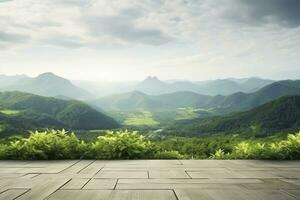 ai généré carré sol et vert Montagne la nature paysage. ai généré. photo