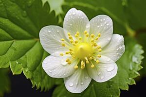 ai généré fraise fleur. ai généré photo