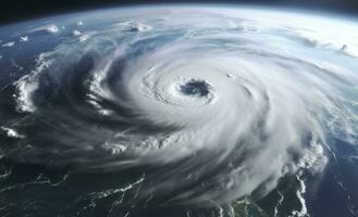 ai généré super typhon, tropical tempête, cyclone, tornade, plus de océan. temps Contexte. génératif ai photo