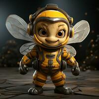 ai généré 3d super héros abeille photo