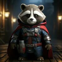 ai généré 3d super héros Panda photo