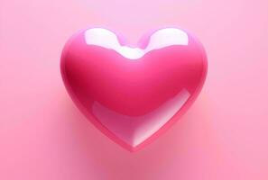 ai généré valentines journée Contexte avec rose cœurs et cœur Cadre. 3d le rendu l'amour photo