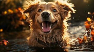 ai généré incroyable chien fonds d'écran photo