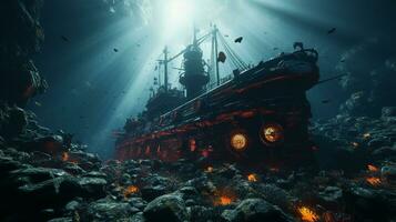 ai généré 3d réaliste sous-marin photo