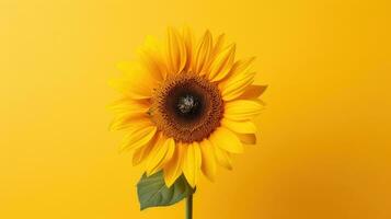 ai généré tournesol agriculture champ fleur beauté vert feuille épanouissement ensoleillé Soleil floral la nature photo