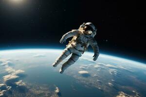 ai généré la gravité espace cosmonaute science cosmos futur Contexte astronaute exploration vaisseau spatial photo
