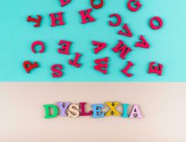 dyslexie conscience concept avec des lettres photo