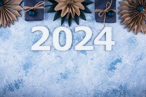 Nouveau année composition avec 2024 nombre photo